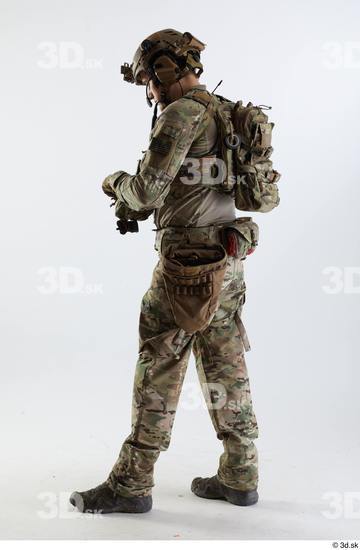 Whole Body Weapons-Rifle Man Pose with machine rifle White Army Athletic Studio photo references