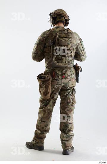 Whole Body Weapons-Rifle Man Pose with machine rifle White Army Athletic Studio photo references