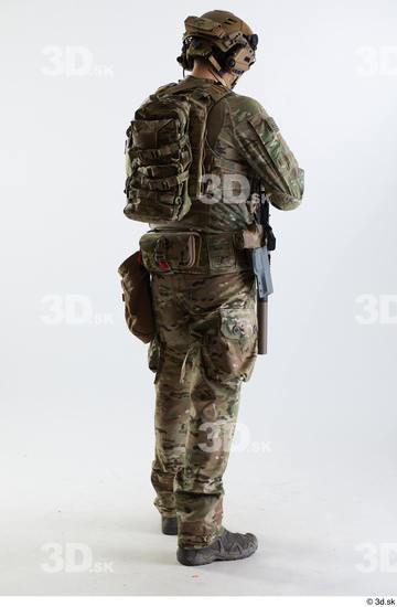 Whole Body Weapons-Rifle Man Pose with machine rifle White Army Athletic Studio photo references