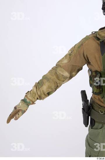 Whole Body Man T poses White Army Athletic Bearded Studio photo references