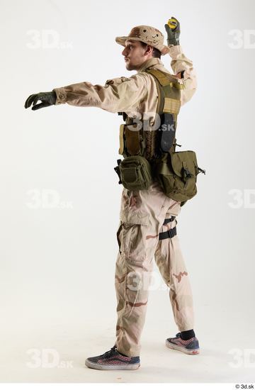 Whole Body Weapons-Other Man Fighting poses White Army Athletic Bearded Studio photo references