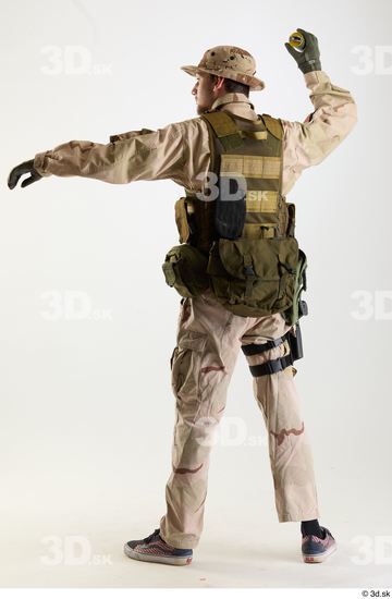 Whole Body Weapons-Other Man Fighting poses White Army Athletic Bearded Studio photo references