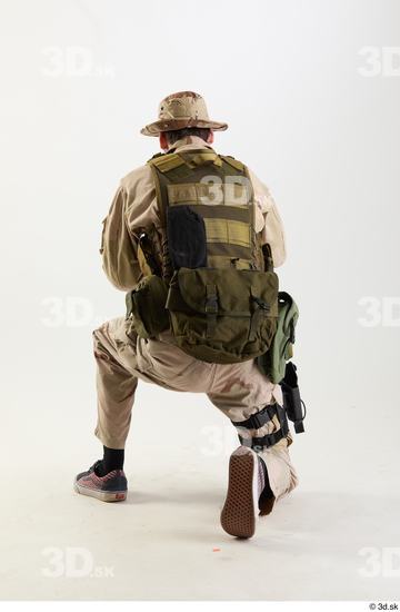 Whole Body Weapons-Pistol Man Pose with pistol White Army Athletic Bearded Studio photo references