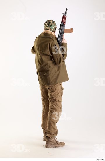 Whole Body Weapons-Rifle Man Pose with machine rifle White Army Athletic Bearded Studio photo references