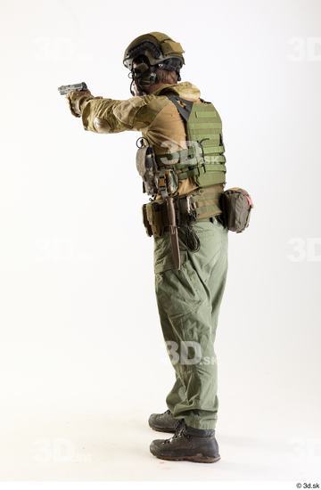 Whole Body Weapons-Pistol Man Pose with pistol White Army Athletic Bearded Studio photo references