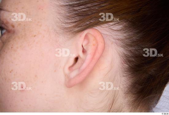 Ear Woman White Slim Studio photo references