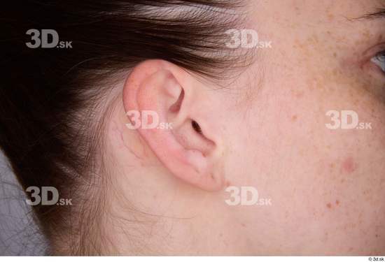 Ear Woman White Slim Studio photo references