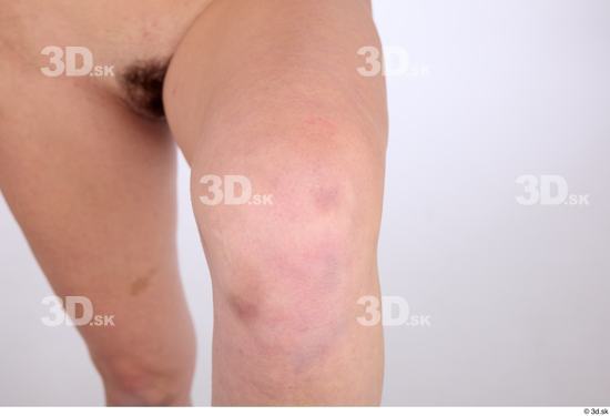 Knee Woman White Nude Slim Studio photo references