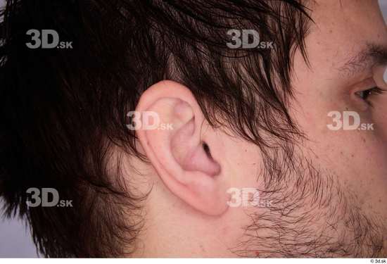 Ear Man White Average Studio photo references