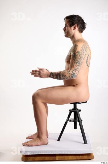 Whole Body Man White Nude Average Sitting Studio photo references