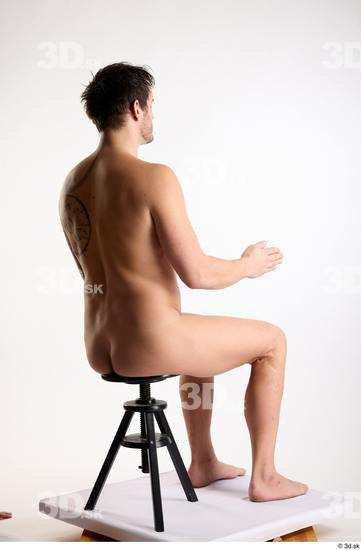 Whole Body Man White Nude Average Sitting Studio photo references