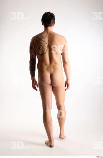 Whole Body Back Man White Nude Average Walking Studio photo references