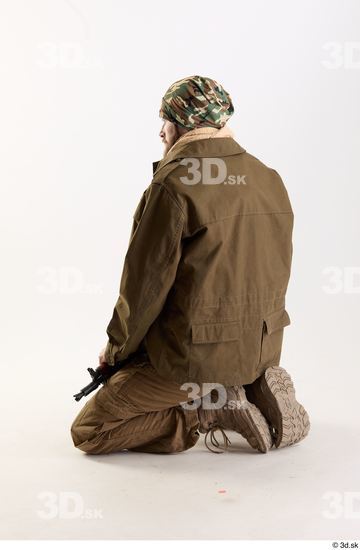 Whole Body Weapons-Rifle Man Pose with machine rifle White Army Athletic Bearded Studio photo references