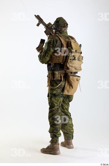 Whole Body Weapons-Rifle Man Pose with machine rifle White Army Athletic Bearded Studio photo references