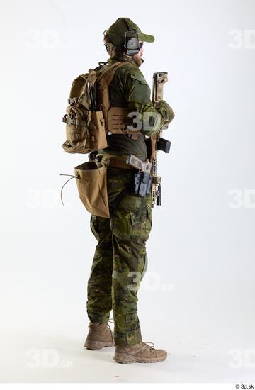 Whole Body Weapons-Rifle Man Pose with machine rifle White Army Athletic Bearded Studio photo references