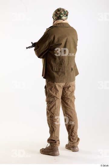 Whole Body Weapons-Rifle Man Pose with machine rifle White Army Athletic Bearded Studio photo references