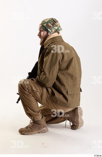 Whole Body Weapons-Rifle Man Pose with machine rifle White Army Athletic Bearded Studio photo references