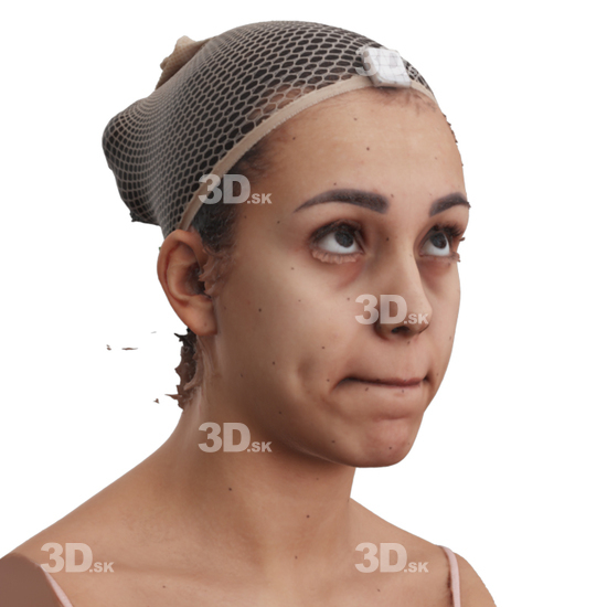 Head Woman 3D Phonemes And Emotions Hispanic