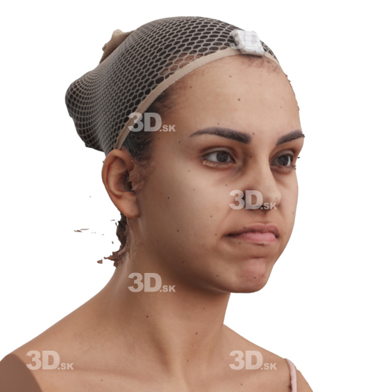 Head Woman 3D Phonemes And Emotions Hispanic