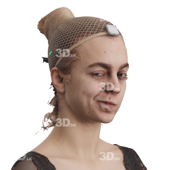 Head Woman White 3D Phonemes And Emotions