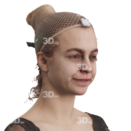 Head Woman White 3D Phonemes And Emotions