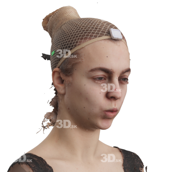 Head Woman White 3D Phonemes And Emotions