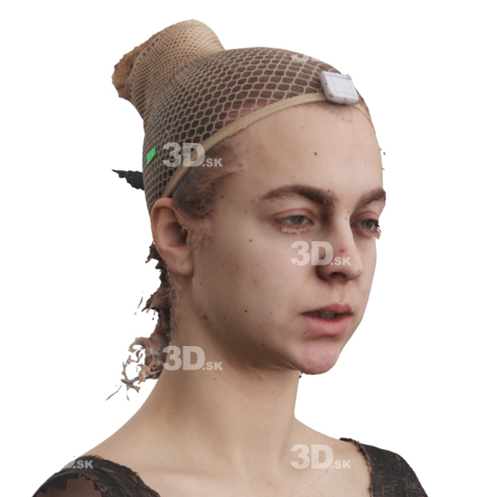 Head Woman White 3D Phonemes And Emotions