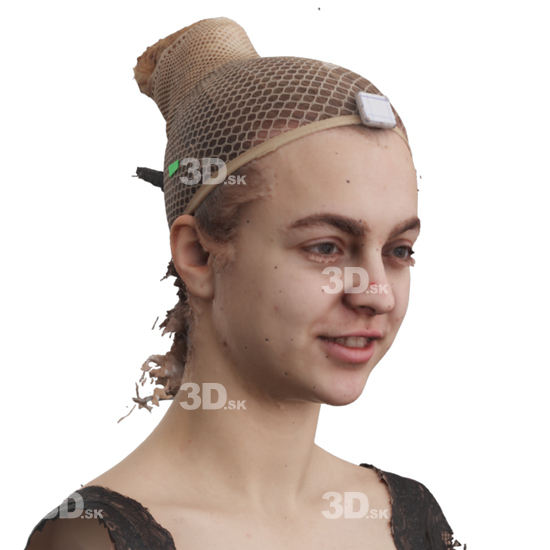 Head Woman White 3D Phonemes And Emotions