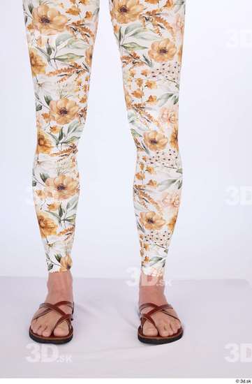 Calf Woman White Casual Athletic Leggings Studio photo references