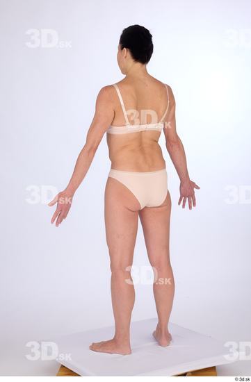 Whole Body Woman White Underwear Athletic Standing Studio photo references