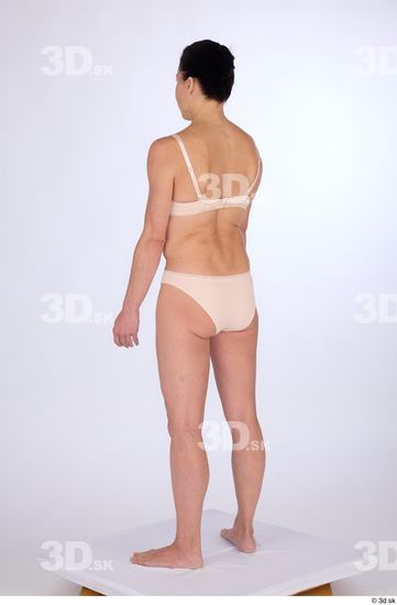 Whole Body Woman White Underwear Athletic Standing Studio photo references