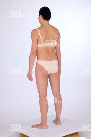 Whole Body Woman White Underwear Athletic Standing Studio photo references