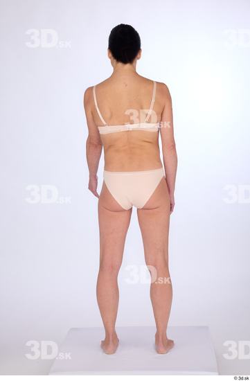 Whole Body Woman White Underwear Athletic Standing Studio photo references