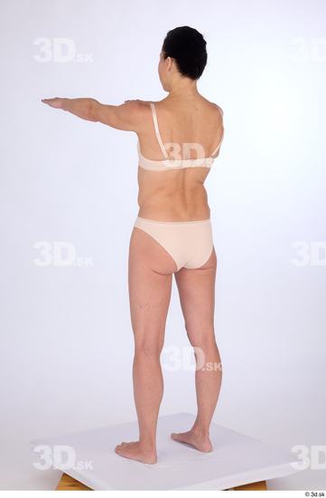 Whole Body Woman White Underwear Athletic Standing Studio photo references