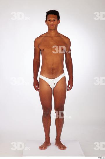 Whole Body Man Black Swimsuit Athletic Standing Studio photo references