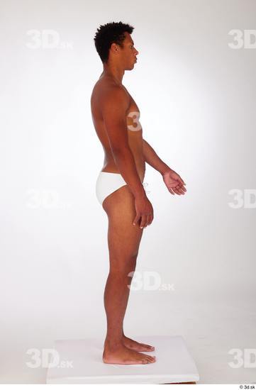 Whole Body Man Black Swimsuit Athletic Standing Studio photo references