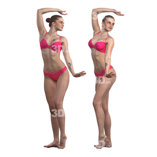 Whole Body Woman White Underwear 3D Cleaned Bodies