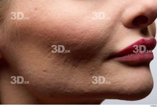 Face Woman White Slim Face Skin Textures