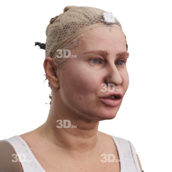 Head Woman White 3D Phonemes And Emotions