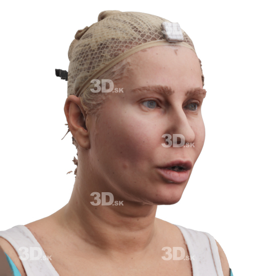 Head Woman White 3D Phonemes And Emotions