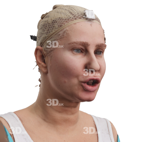 Head Woman White 3D Phonemes And Emotions