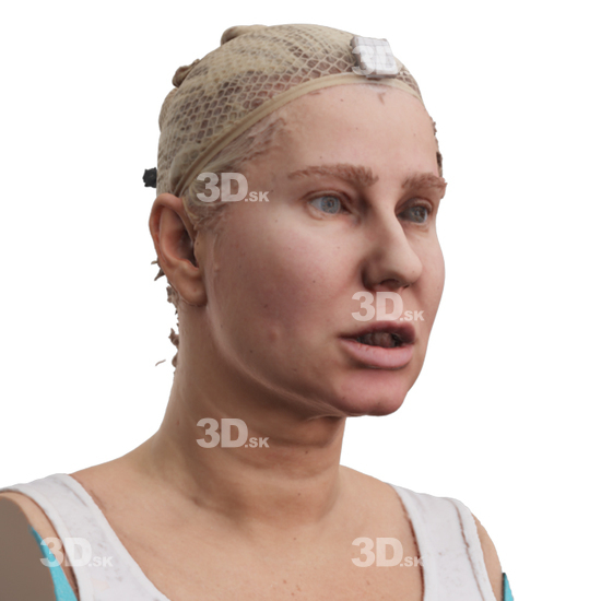 Head Woman White 3D Phonemes And Emotions