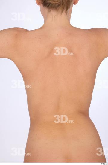 Upper Body Back Woman Nude Slim Studio photo references