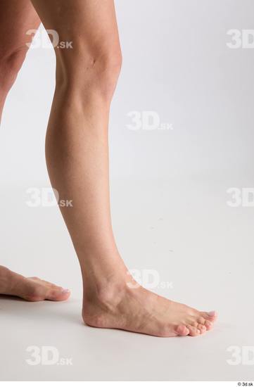 Calf Woman White Nude Slim Studio photo references