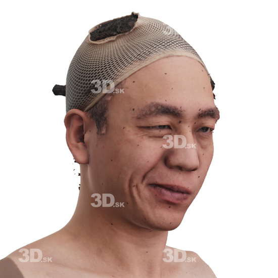 Head Man Asian 3D Phonemes And Emotions