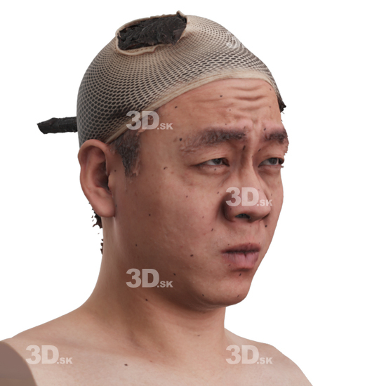 Head Man Asian 3D Phonemes And Emotions