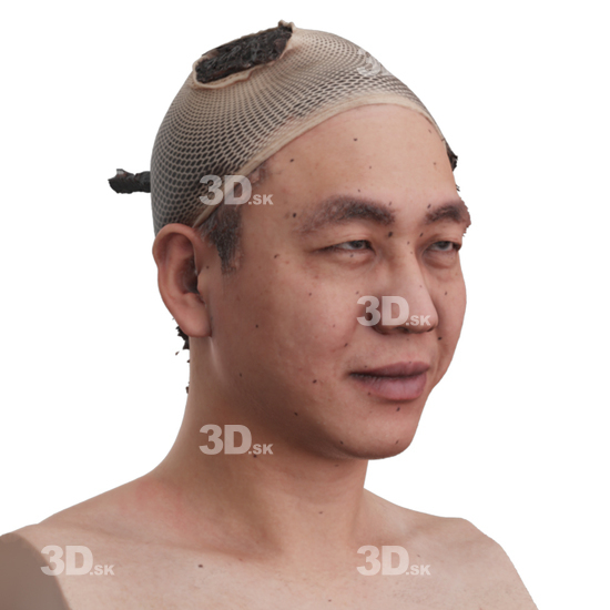 Head Man Asian 3D Phonemes And Emotions