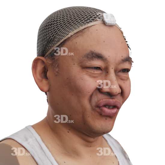 Head Man Asian 3D Phonemes And Emotions