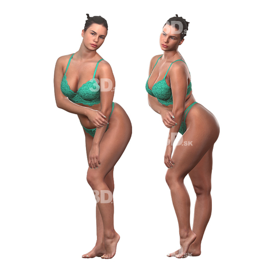 Whole Body Woman White 3D Cleaned Bodies