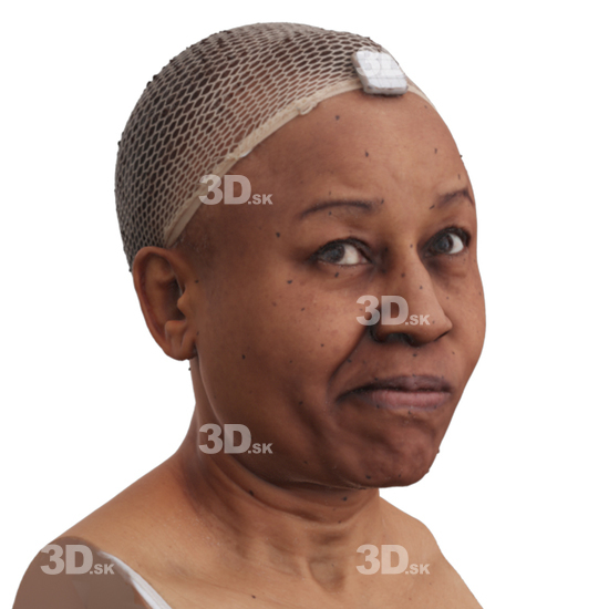 Head Woman Black 3D Phonemes And Emotions